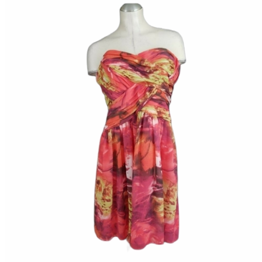 Signature 12 Strapless Dress Pink Orange